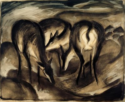 Deer at the Spring (Three Deer) by Franz Marc